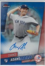 2019 Chance Adams Topps Finest ROOKIE BLUE AUTO REFRACTOR /150 - CA  Yankees