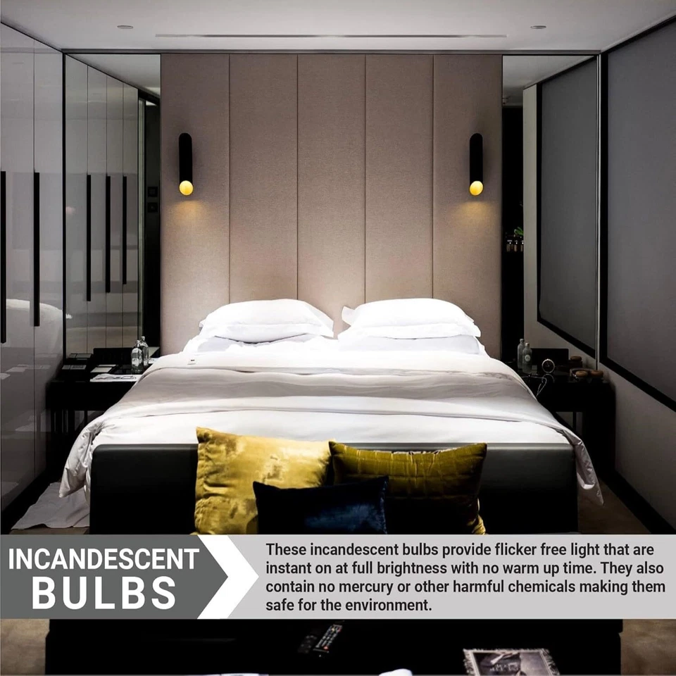 6Pack Tubular Light Bulbs, Frosted Tube T6.5 Bulb, 40W, 2600K, 290LM, BA15D - Image 3 of 4