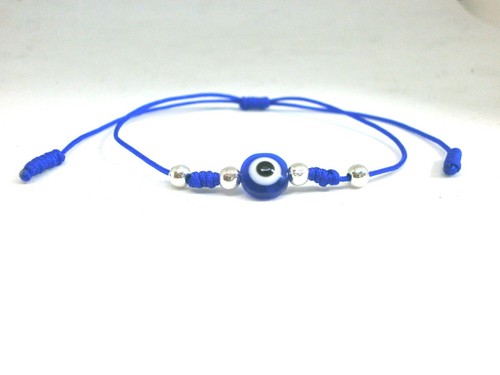 2 Pulseras Amuleto Ojo turco azul en hilo azul -kabbalah suerte protección - Imagen 2 de 3
