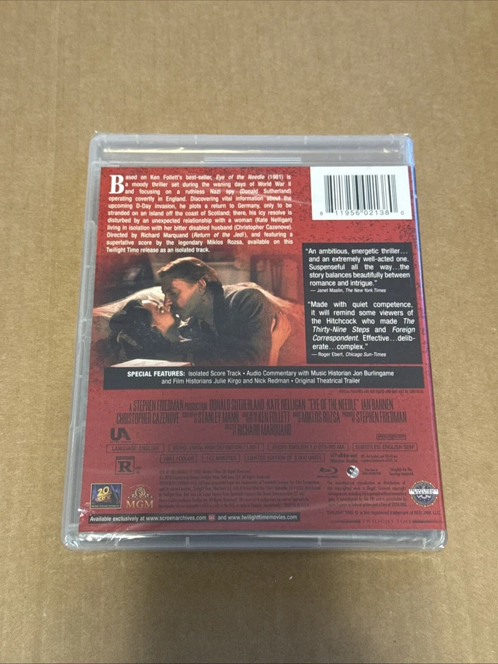 Eye Of The Needle Blu-ray Twilight Time Limited Edition Series NEW RARE OOP - Image 3 of 3