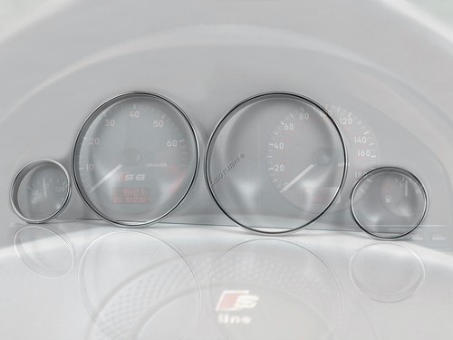 Fits Audi A8 S8 D2 1994-2004 4-Teilig Poliert Aluminium Tachoringe Tacho Ringe - Imagen 2 de 11