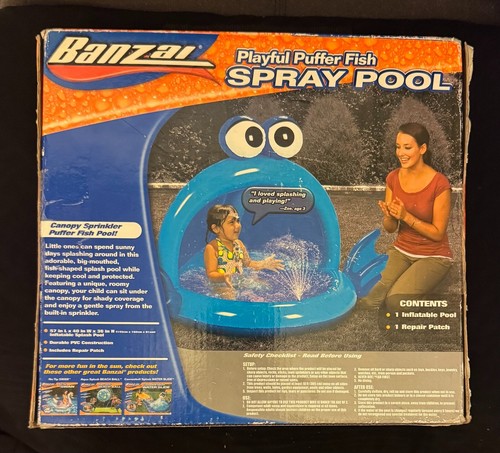 Banzai Puffer Fish Spray Pool Canopy Sprinkler Inflatable for Toddler NEW NIB - Picture 2 of 6