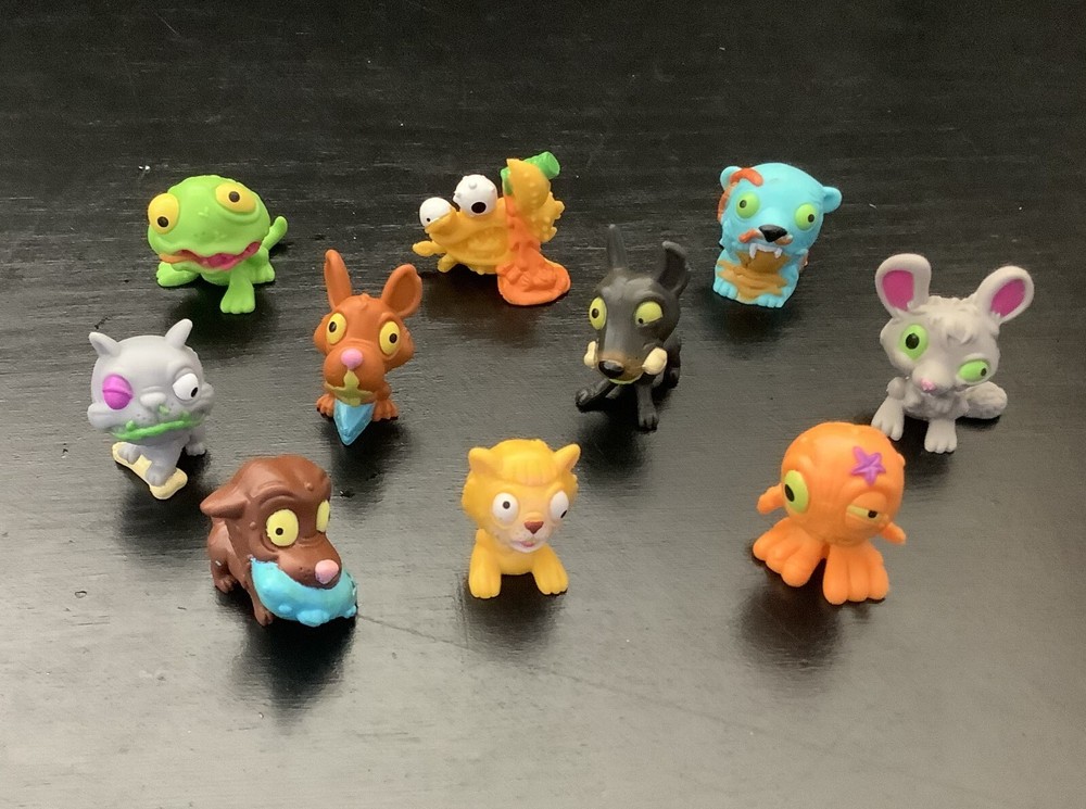 Ugglys Pet Shop Figures-SET A (Lot of 10)-Ugly Dog Turtle Lizard Crab Figurines
