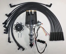 FORD FE 352-360-390-427-428 BLACK Small Cap HEI Distributor & Spark Plug Wires
