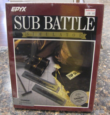 Vintage Sub Battle Simulator for Tandy Color Computer 3 by Epyx - New Sealed Box