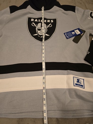 Starter Las Vegas Raiders Est. 1960 Twill Crest Hockey Style Hoodie Men's L NFL - Picture 5 of 5