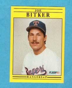 1991 Fleer Baseball Card 281 Je Bitker Rangers Ebay