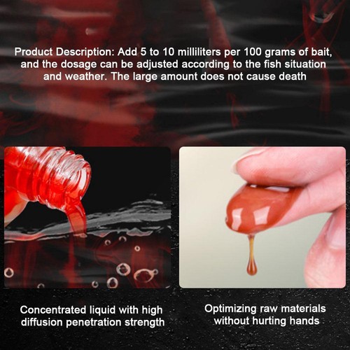 100ml Strong Fish Attractant Concentrated Red Worm Liquid Bait Additive - Picture 6 of 8