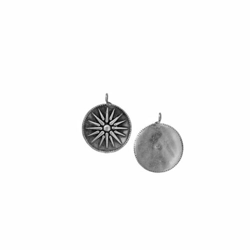 Silver Greek Macedonian Vergina Sun Star Pendant. 925 Sterling Silver.No Chain.