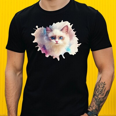 T-Shirt Herren Ragdoll Katze Motiv Baumwolle Größe S bis 5XL