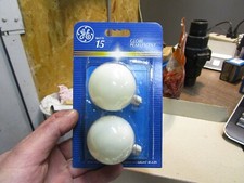 Box Of 12 NOS GE 15GC/W 15W 120V Globe Pearlescent Vintage Light Bulbs