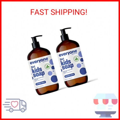 Everyone 3-in-1 Kids Soap, Body Wash, Bubble Bath, Shampoo, 32 Ounce (Pack of 2)