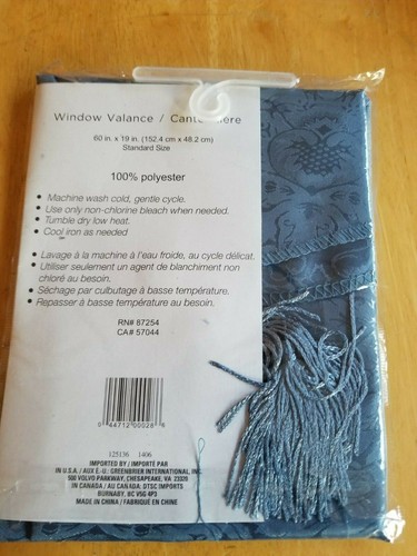 Windows Valance -Blue Design-60 in X 19 in - Picture 2 of 3