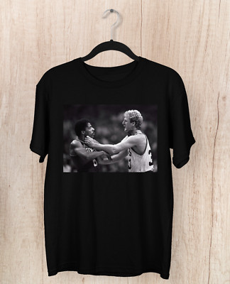 Julius Erving Larry Bird Fight Men T-shirt Black Short Sleeve All Sizes JJ3785