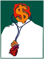 Wall Decor Poster.Fine Graphic Art Design.Greedy Doctor's Portrait.Room art.326