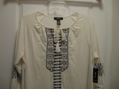 NWT Style & Co Ivory Peasant top PXL