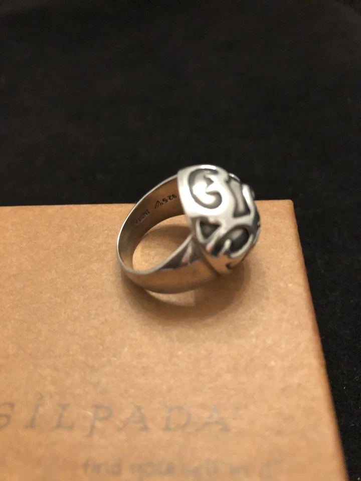 SILPADA R1740 DOME FILIGREE CHUNKY SPHERE RING SZ 6 NEW .925 STERLING OXIDIZED - Image 4 of 4