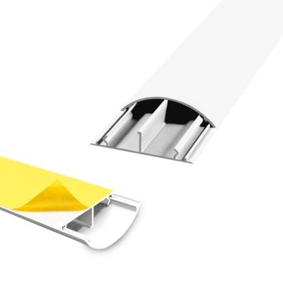 4x 1m Kabelkanal TV Fussboden Kabelbrücke 50 x 12 mm selbstklebend Boden weiss - Bild 1 von 4