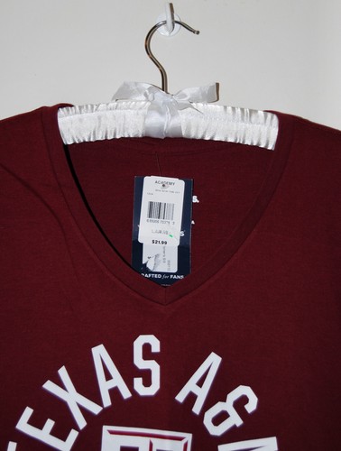 NWT Fanatics Women's Maroon NCAA Texas A&M UniversityV-Neck SS T-Shirt L - Picture 3 of 8