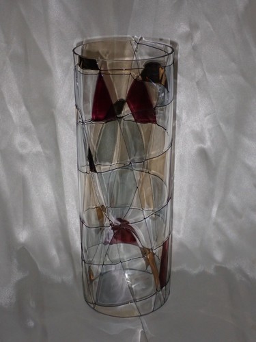 PartyLite Mosaic Tiffany Cylinder Hurricane Shade ~ Pre-Owned ~ No Box - Picture 2 of 12