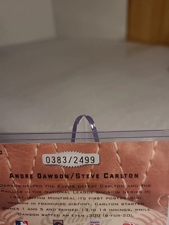  2004 Donruss Leather And Lumber #LLR-20 Andre Dawson & Steve Carlton Rivals... - Image 3 of 4