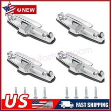 4pcs Chrome T-hook Tie Down Rope Kit Anchor Point Boat Truck Trailer Set Pair