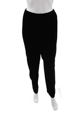 Harari Unisex Harem Pants Black Rayon Silk Blend Size L