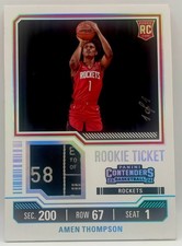 2023-24 Panini Contenders Amen Thompson Rookie Logo Patch Laundry Tag TRUE 1/1