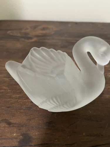 vintage frosted glass swan
