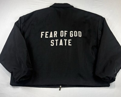 Fear Of God Essentials Mens Medium Black Textured Nylon Trucker