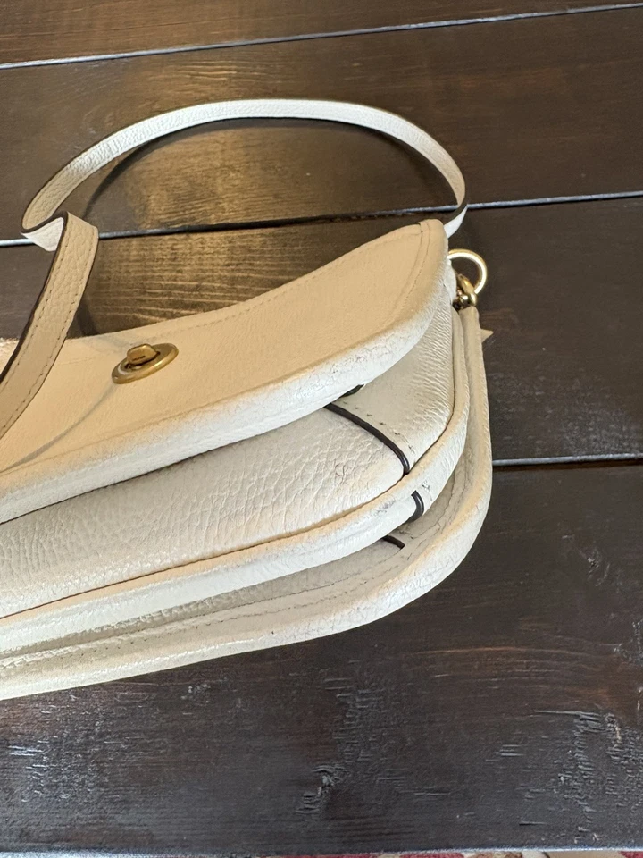 Bolso Bandolera Coach Cuero Guijarro Tiza 2 Compartimentos con Cremallera DELGADO BLOQUEO GIRATORIO Foto 4 de 4