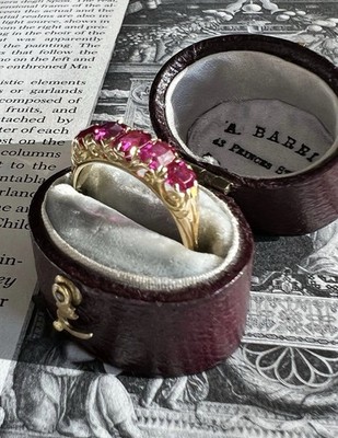 Antique Victorian Pink Sapphire + 18k Gold Heirloom Ring