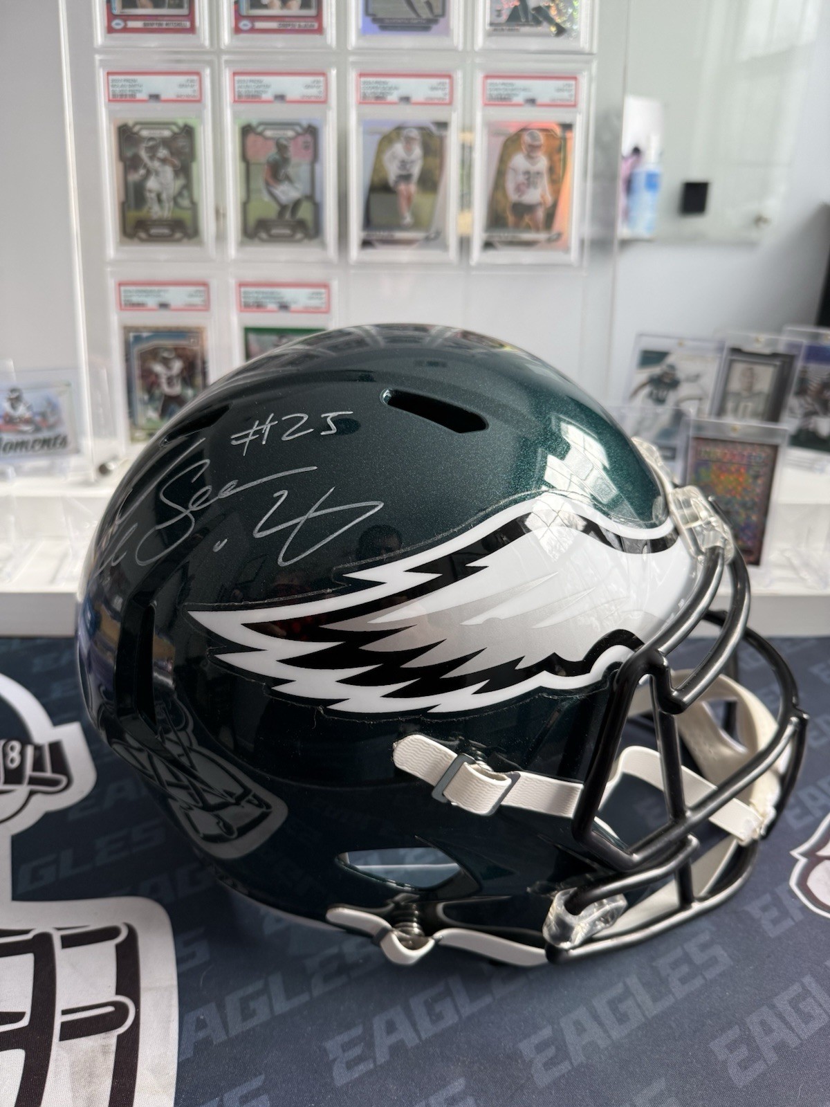LeSean McCoy Autographed Signed Philadelphia Eagles Full Size Replica Speed Helmet Beckett COA 