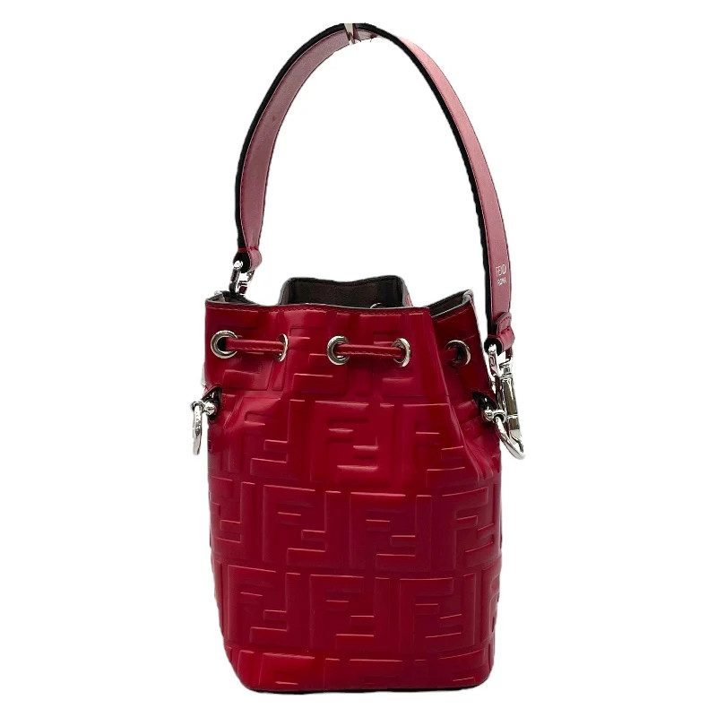 FENDI Montresor Mini 8BS010 Red Embossed Leather Shoulder Bag with Strap #OK3727 thumbnail 2
