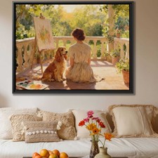 Oil Painting Cocker Spaniel Canvas Print Dog Artwork Vintage Wall Art Decor