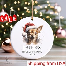 Chihuahua ornament, Dog Christmas Ornament personalized, Custom Pet Ornament,...