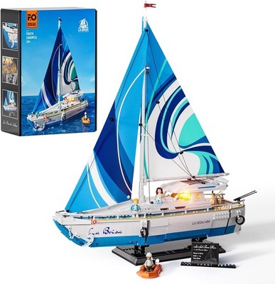 Funwhole outdoor holiday series sailing boat with light building blocks toy gift