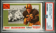 1955 Topps All-American #59 Doc Blanchard Football Card Army PSA 4 (MC) Graded