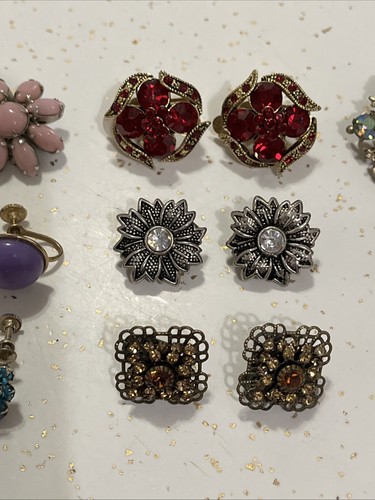 12 Pairs Of Gorgeous Vintage Costume Designer Clip-on Earrings! Monet/S.A.L. - Picture 4 of 24