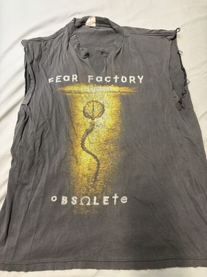 Fear Factory Obsolete Cut Off Thrashed T Shirt L Gray Distressed Thin