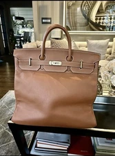 HERMES Haut a Courroies 45 HandBag Hac Vintage Purse Beautiful Brown
