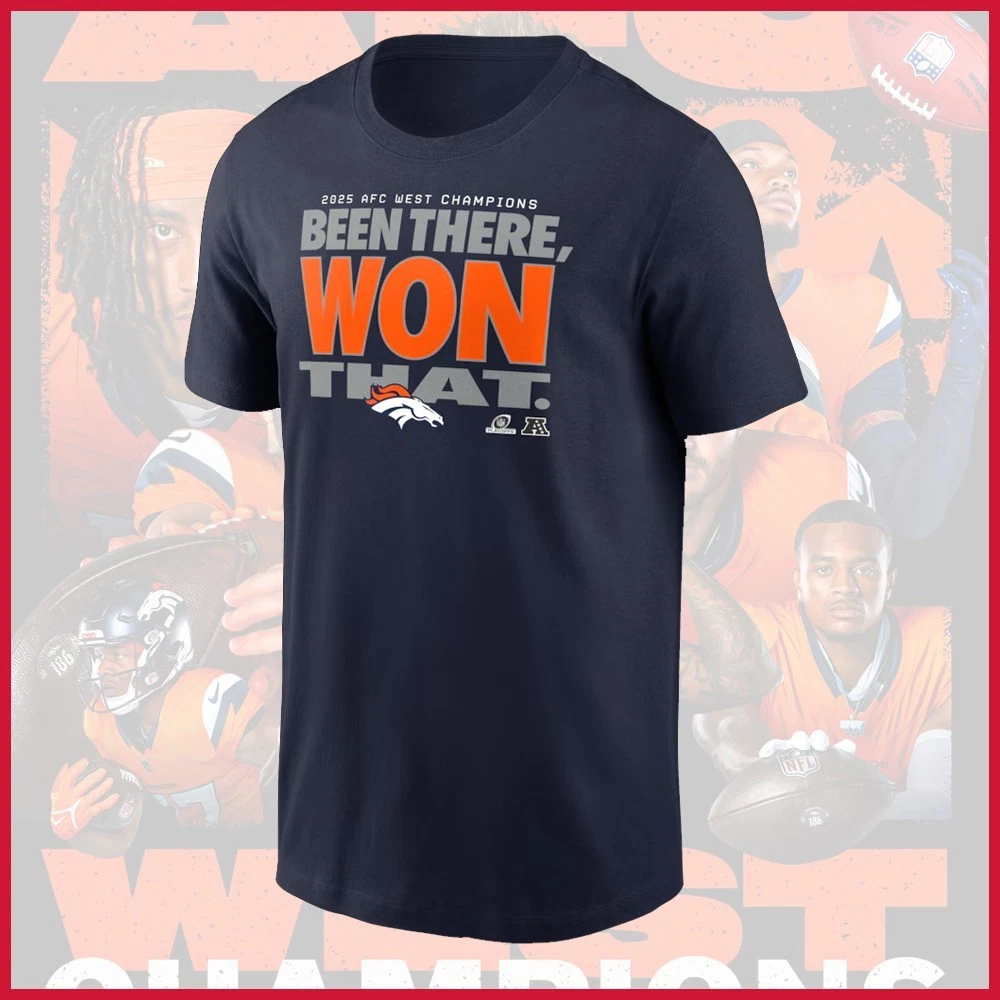 Denver Broncos 2025 AFC West Division Champions Locker Room T-Shirt
