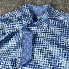 Robert Graham Shirt 2XL Blue Abstract Geometric Polka Colorful Rave Flip Cuff