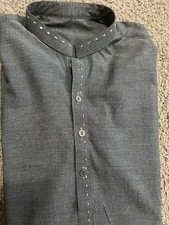 Pakistani Gray Cotton Blend Salwar Kameez for Men Traditional Outfit Set