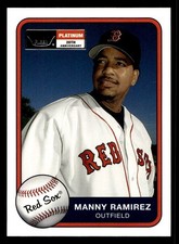 2001 FLEER PLATINUM EDITION FOIL BASE PARALLEL #6 MANNY RAMIREZ RED SOX SP #/201