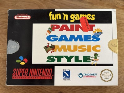 Super Nintendo Fun N Games: Paint, Music, Style, OVP SNES
