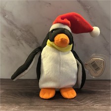 Ty Jingle Beanies Zero 1998 Penguin Plush with Santa Hat