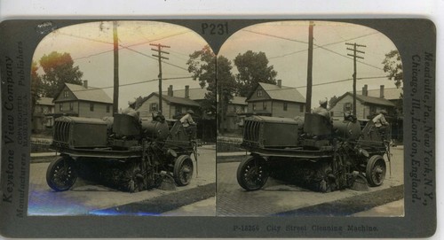 City Street Cleaner Keystone Stereoview c1920 - Picture 2 of 3