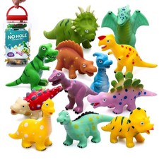 Hely Cancy Dinosaur Bath Toys for Toddler, No Hole Baby Bathtub Shower Water ...