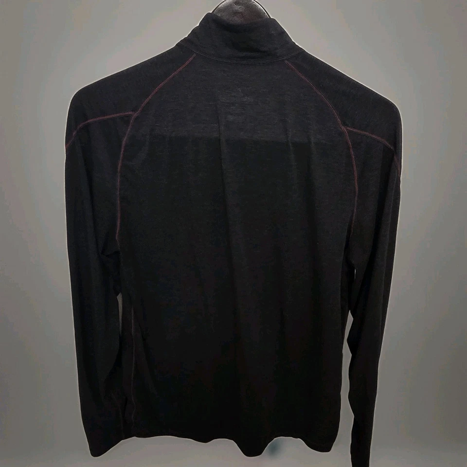 Camiseta Pulôver Masculina Paradox Merino Blend M 1/4 Zíper Preta Manga Longa Camada Base - Imagem 2 de 4